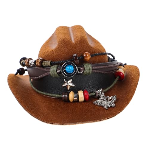 Ciieeo Westliches Autozubehör Cowboyhut Mit Katze Cowboy-Hut Hundepartyhut Hund Cowboyhut Cowgirl-Hut Cowboy-kostüm Für Katzen Cowboy-kostüm Für Hunde Cowboy- Cowboyhüte Polyester von Ciieeo
