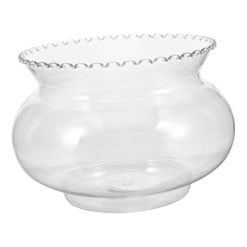 Ciieeo kleines Fischbecken Aquarium Terrarium Runde Fischschüssel Desktop-Aquarium Mini-Terrarium klarer Blasenpflanzer Topf für Wasserpflanzen Bonbonschale Beta-Tank Plastik Transparent von Ciieeo