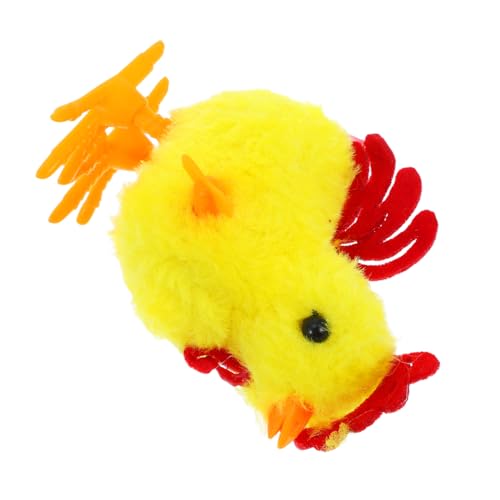 Ciieeo springendes Huhn Hühnerspielzeug für Hühnerstangen Hühnerplüsch musikalisches Huhn gefülltes Hühnchen Plüschtier Aufziehküken Hähnchen Stofftier Hahn Plastik von Ciieeo