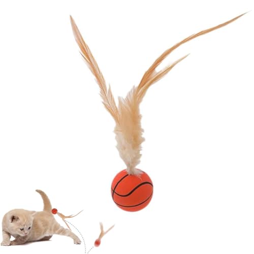Cikiki Katzenspielzeug Bälle für Indoor-Katzen, interaktiver Hüpfball, Katzenspielzeug mit Feder, Katzenspielzeug für Katzen, kleine Hunde, Welpen, Hunde, leise, drinnen und draußen, Cikiki Katzenspielzeug Bälle für Indoor-Katzen, interaktiver Hüpfball, Katzenspielzeug mit Feder, Katzenspielzeug für Katzen, kleine Hunde, Welpen, Hunde, leise, drinnen und draußen, von Cikiki