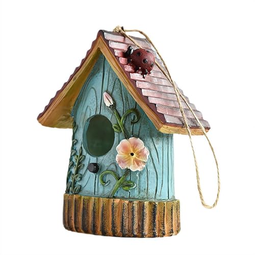 Vogelhäuser für den Außenbereich, 15,2 cm, hängende Vogelnester im Freien, niedliches Mini-Vogelhaus aus Kunstharz, für den Außenbereich, Terrasse, Garten, dekorativ Vogelhäuser für den Außenbereich, 15,2 cm, hängende Vogelnester im Freien, niedliches Mini-Vogelhaus aus Kunstharz, für den Außenbereich, Terrasse, Garten, dekorativ von Cikiki