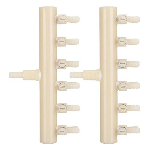 2Pcs Aquarium Luftverteiler Kunststoff Luftventilverbinde Air Ventil Schlauchverbinder Aquarium Verteiler Splitterpumpe Zubehör Aquarium Luftpumpe Splitterventil mit einstellbar Umsteller(6 Wege) von Cikonielf