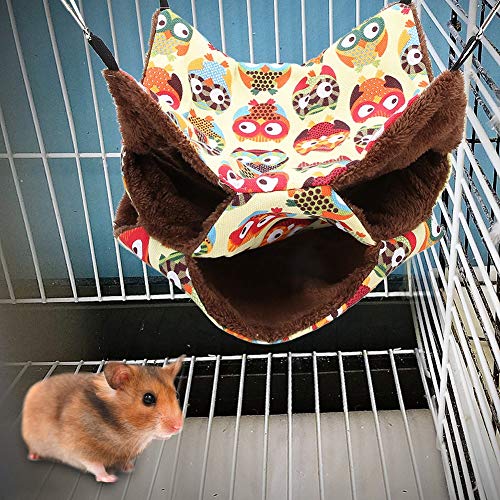3 Schichten Hamster Hängematte Warm hängendes Bett Nest Schlafsack Etagenbett Hängematte für Eichhörnchen Chinchillas Sugar Gilder Frettchen und andere Kleintiere(#2) von Cikonielf