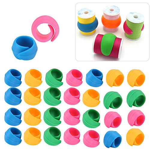 40 Stück Garn Spulen Halter Spulenfaden Halter Clips Silikon Bunt Gewinde Spule Huggers zum Nähen von Spulen und Stickmaschinengewinden Spulen von Cikonielf