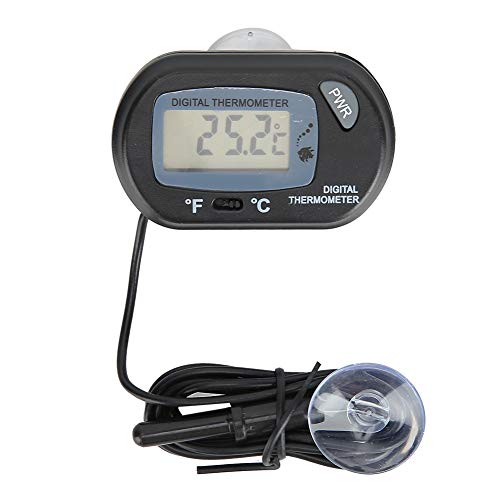 Aquarium Thermometer LCD Digital Thermometer Aquarien Thermometer Tester Reptilien Terrarium Temperaturanzeige mit Saugnapf und Sonde von Cikonielf