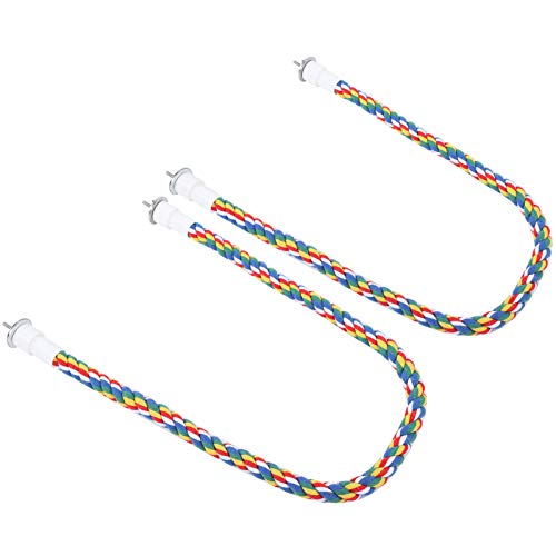 Papageien-Seilspielzeug, Baumwollschaukel-Spiralständer für kleine mittelgroße Papageien (105 cm) von Cikonielf