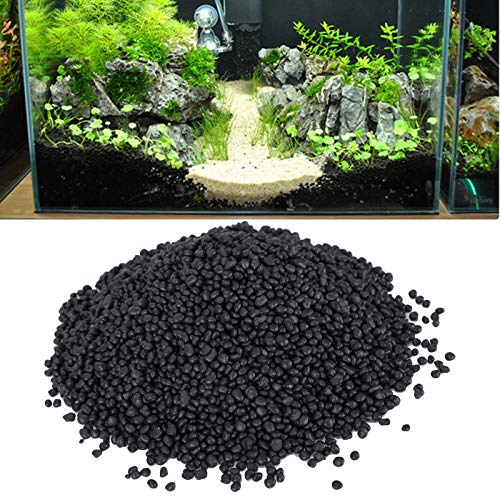 Cikonielf Aquarium Black Gravel Aquarium Wasserpflanzen Schlamm Aquarium Substrat Boden für Aquarien Landschaftsbau Vasen Pflanzen 1kg von Cikonielf