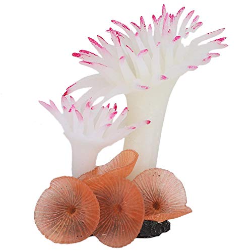 Cikonielf Aquarium Korallen Dekoration Weiches Silikon Künstliche Korallen Pflanze Meer Pflanzen Dekoration Ornament für Aquarium Aquarium Landschaft(Weiß) von Cikonielf
