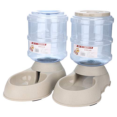 Cikonielf Automatischer Futterspender für Hunde und Katzen, mit Wasserspender, 3,75 l, 2 Stück von Cikonielf