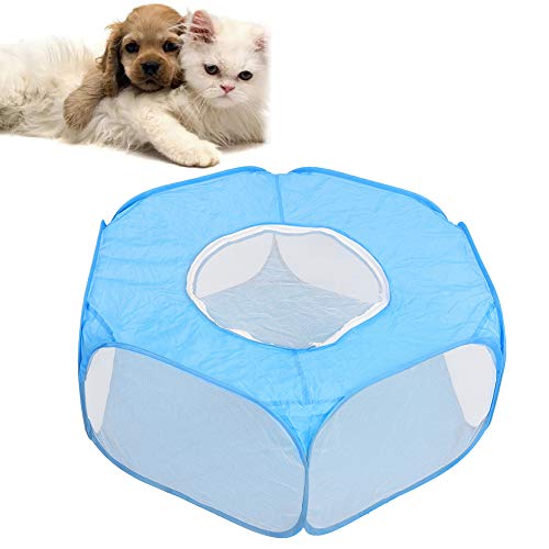 Cikonielf Hamster Laufstall Haustierkäfig Zelt Outdoor Indoor Übungszaun Kleintier Laufstall Faltbarer Haustierkäfig für Meerschweinchen, Kaninchen, Hamster(Himmelblau) von Cikonielf