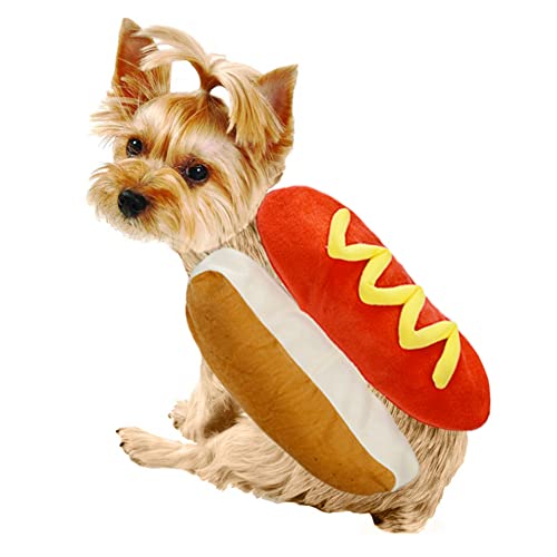 Cikonielf Haustier Hot Dog Kostüm Hamburger Design Hund Kleidung Haustier Halloween Cosplay Outfit Weihnachtsfeier Dress Up für Welpen Kätzchen(L) von Cikonielf