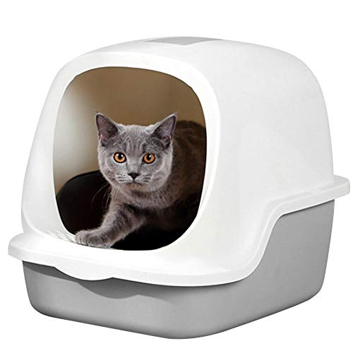 Katzentoilette mit Deckel Große Katzentoilette Katzenklo mit Haube Katzen WC geschlossen (495 x 37 x 40 cm) von Cikonielf