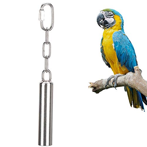 Cikonielf Papageien Glockenspielzeug Edelstahl Haustier Vogel Glocken Spielzeug mit Sweet Sound Silber Glocken Spielzeug für Papageien African Greys(小号) von Cikonielf