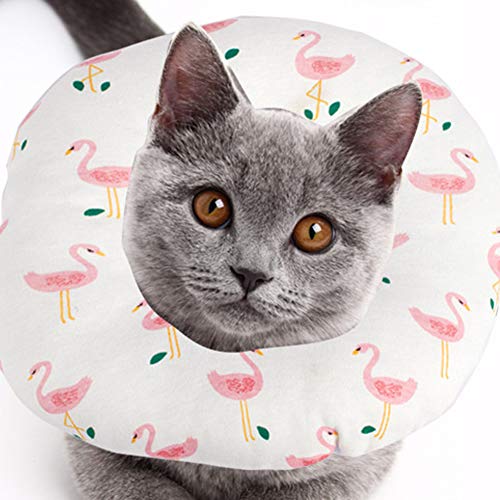 Schutzhalsband für Haustiere Weiches, süßes Muster Einstellbares Halsband für die Wiederherstellung von Katzen Haustierschutzhalsband Anti-Biss-Halsband für Katzen nach der Operation(M) von Cikonielf