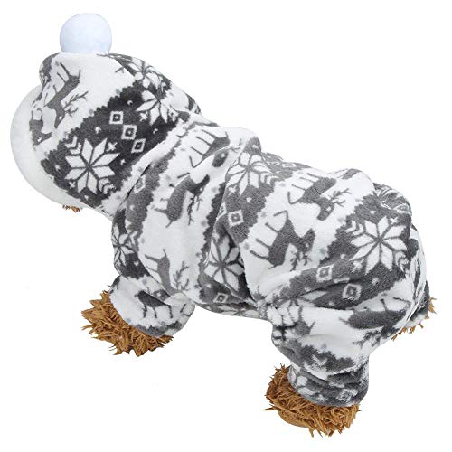 Cikonielf Welpen Hund Haustier Kleidung Hoodie Herbst Winter Weiche Plüsch Hund Kleidung Hoodies für kleine Hunde Welpen Gesamtkleidung Outfit(L) von Cikonielf