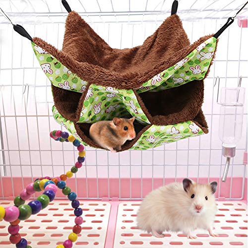 Hamster Hängematte Nagetier Hängematte Kleintier Höhle Haus Warm hängendes Bett Nest Schlafsack Kleintiere Bett Schlafmatte für Frettchen Eichhörnchen Chinchillas Sugar Gilder Andere Kleintiere(Grün) von Cikonielf