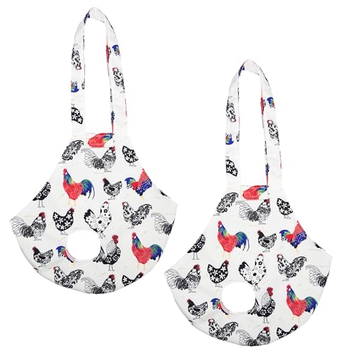 Cilkus 2 Stück Hühnerhaltertasche – Huhn-Tragetuch mit Griff, Fanghandtasche für Henne Hahn Geflügel Transport, Huhn Medic Bag für Reisen, Wandern, Fahren (Weiß (2 Stück)) von Cilkus