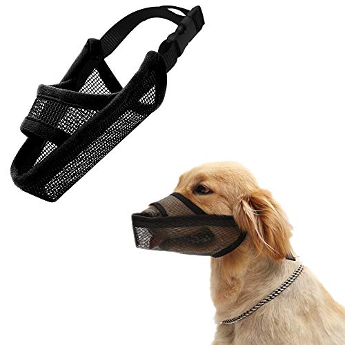 CILKUS Maulkorb aus Nylon, Air-Mesh-Material, atmungsaktiv, für kleine, mittelgroße und große Hunde, und herausstehende Zunge, trinkbar, Haustiermaulkorb für Beißen, Anti-Lecken (groß, Schwarz) CILKUS Maulkorb aus Nylon, Air-Mesh-Material, atmungsaktiv, für kleine, mittelgroße und große Hunde, und herausstehende Zunge, trinkbar, Haustiermaulkorb für Beißen, Anti-Lecken (groß, Schwarz) von Cilkus