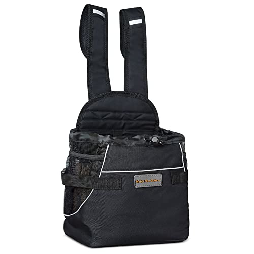 Cinf Haustier-Rucksack für kleine und mittelgroße Hunde und Katzen, Frontkatze, Reisetasche, Hundetasche, Katzentasche, verstellbar, einfach zu montieren, für Reisen, zum Tragen (schwarz, M) von Cinf