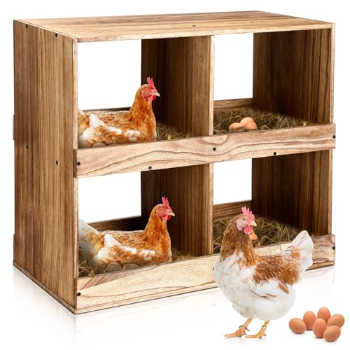 Cinnvoice Hühner Nistkästen 4 Fach Holz Hühner Legekisten für Hühner Enten Geflügel Einfache Eiersammlung Cinnvoice Hühner Nistkästen 4 Fach Holz Hühner Legekisten für Hühner Enten Geflügel Einfache Eiersammlung von Cinnvoice