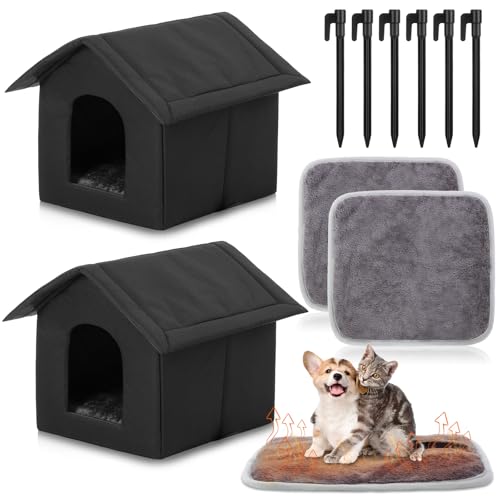 Cinnvoice Katzenhaus für den Außenbereich, 40 cm, wasserdicht, für den Winter, mit 2 Haustierunterkünften für den Außenbereich, 2 Stück, 36,1 cm, selbstwärmendes Katzenbett, warmes Haustierhöhle, Cinnvoice Katzenhaus für den Außenbereich, 40 cm, wasserdicht, für den Winter, mit 2 Haustierunterkünften für den Außenbereich, 2 Stück, 36,1 cm, selbstwärmendes Katzenbett, warmes Haustierhöhle, von Cinnvoice