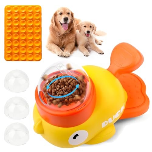 Cioquli Entenform Interaktive Futterspender, Slow Feeder Hund, Interaktives Hundespielzeug, Intelligenzspielzeug für Hunde und Katzen, Reduziert Blähungen & Anti-Schlucken von Cioquli