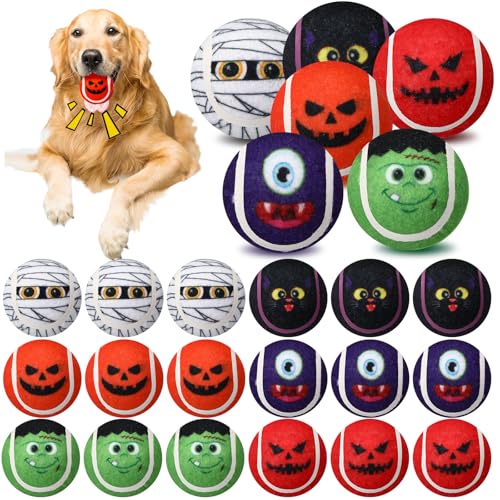 Civaner Halloween-Hundespielzeug, 6,3 cm, quietschende Tennisbälle für kleine, mittelgroße und große Hunde, Haustiere, Welpen, Kauspielzeug, interaktives Training, Geschenke, Weihnachtsstrumpffüller Civaner Halloween-Hundespielzeug, 6,3 cm, quietschende Tennisbälle für kleine, mittelgroße und große Hunde, Haustiere, Welpen, Kauspielzeug, interaktives Training, Geschenke, Weihnachtsstrumpffüller von Civaner
