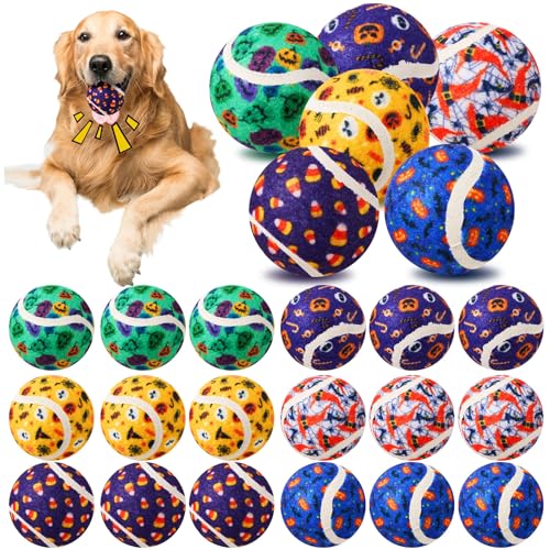 Civaner Quietschende Tennisbälle für Hunde, 6,3 cm, großes Hundespielzeug, Ball für kleine, mittelgroße und große Hunde, Welpen, Kauspielzeug, Zahnspielzeug, interaktives Training, Weihnachtsgeschenke von Civaner