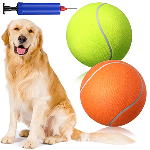 Civaner Riesiger Tennisball für Hunde, 24,1 cm, aufblasbare große Tennisbälle, großer Tennisball, Jumbo-Hundeball, übergroße Tennisbälle für Hunde, lustiges Hundespielzeugbälle zum Spielen (gelb, von Civaner