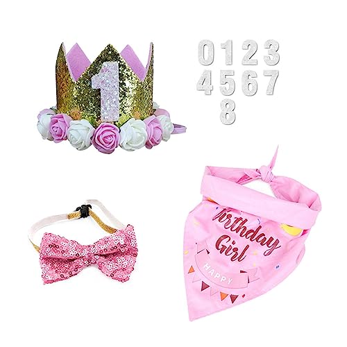 Cixilo Girl BO Wiederverwendbare Bandanas, Chat-Hund, Partyzubehör, Outfits, Geburtstagsdekorationen(Rosa) von Cixilo