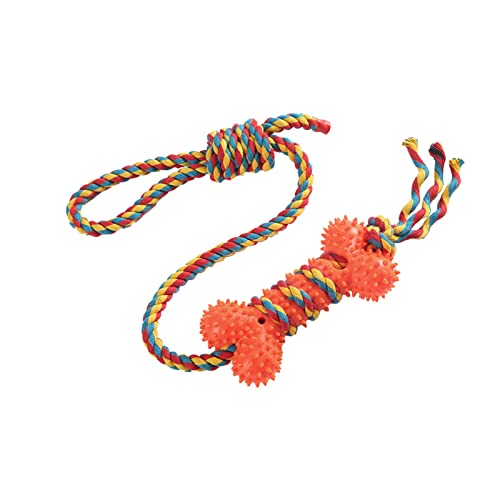 Cixilo Zahnreinigungs-Hundeseilspielzeug, lustige Knochenform, unzerstörbarer ft gegen Langeweile(Orange) von Cixilo