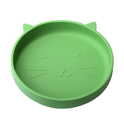 und Four Dry Wet Food Flat Relief Whisker Fatigue Multifunktionale Chat Bowl(Gren) von Cixilo