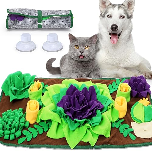 CiyvoLyeen Schnüffelmatte für Hunde und Katzen, 78 x 40 cm, Hunde-Futterspuzzle, Anreicherungsspiel, langsames Fressen, Sukkulenten-Futtermatte, Futtermatte für Kaninchen, Schwein, Stressabbau, von CiyvoLyeen