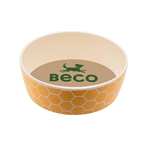 Beco Hundenapf – Futter- und Wassernapf, Bambus, Wabe, (groß, 18,5 cm Durchmesser) von Beco