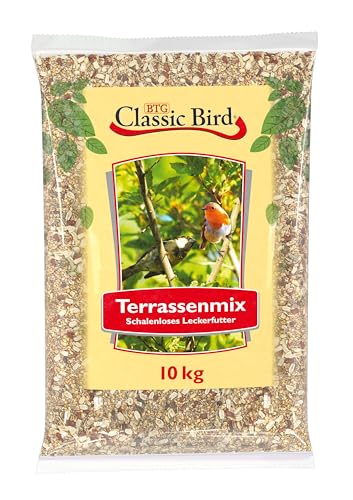 CLASSIC BIRD Vogelfutter Terrassenmix 10 kg | Vogelfutter Erdnusskerne für Wildvögel | Vogelfutter Sonnenblumenkerne geschält | Vogelfutter schalenlos | Gartenvögel | ganzjahres Vogelfutter von CLASSIC ACCESSORIES