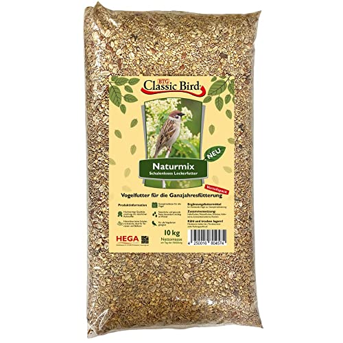 Classic Bird Naturmix 10kg schalenloses Wildvogelfutter | Ganzjahresfutter schalenlos für alle Vögel von Classic Bird