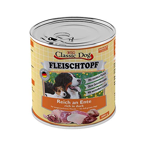 Classic Dog Adult Fleischtopf Pur Reich an Ente | 6X 800g Hundefutter von Classic Dog