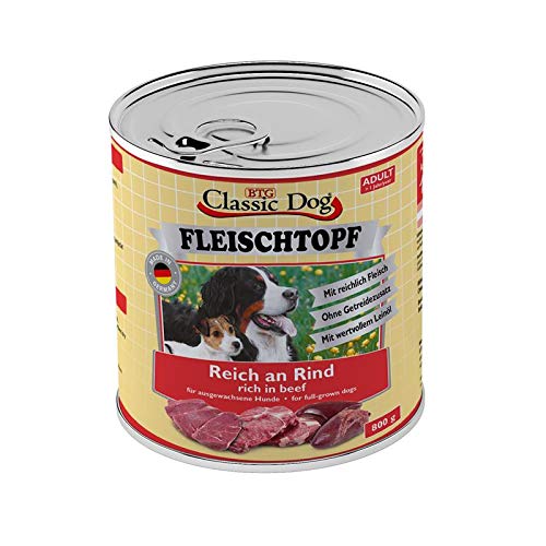 Classic Dog Adult Fleischtopf Pur Reich an Rind | 6 x 800g Hundefutter von Classic Dog