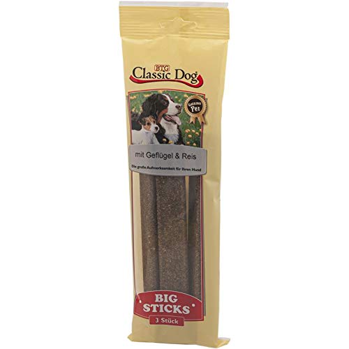 Classic Dog Snack Big Sticks Geflügel & Reis | 16x 3er Pack von Classic Dog