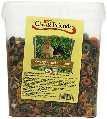 Classic Friends Zwergkaninchenfutter Eimer, 1er Pack (1 x 3 kg) von Classic Friends