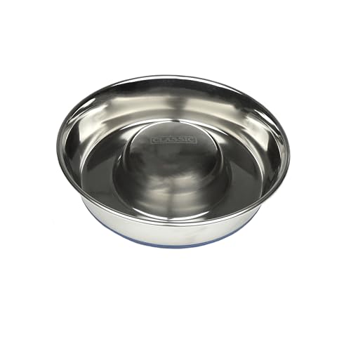 Caldex Classic Futternapf/Fressnapf, aus Edelstahl, mit Rutschfester Unterseite, für langsameres Fressen, Größe S, 19 cm Caldex Classic Futternapf/Fressnapf, aus Edelstahl, mit Rutschfester Unterseite, für langsameres Fressen, Größe S, 19 cm von Classic Pet Products