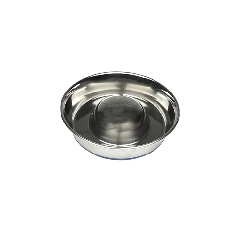 Caldex Classic Futternapf/Fressnapf, aus Edelstahl, mit Rutschfester Unterseite, für langsameres Fressen, Größe S, 19 cm von Classic Pet Products