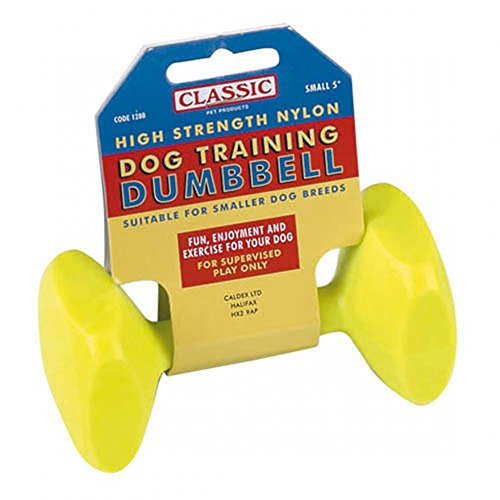 Classic Pet Products Trainings-Spielzeug für Hunde, Trainingshantel, 12 cm, Gelb von Classic Pet Products