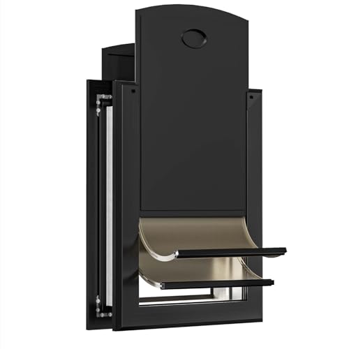 Classicmacher Robuster Hund mit Zwei verschiebbaren Verriegelungen, große Aluminiumtür für Außentür, magnetische Doppelklappen für XL-Hunde bis zu 90 kg (Doppelklappen, X-Large) von Classicmacher