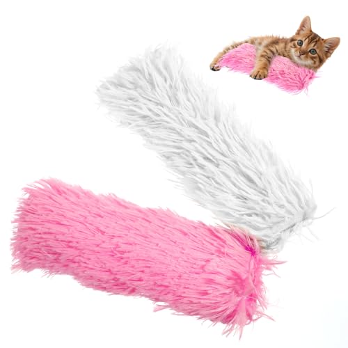 Classicseali 2 Stück Katzenkissen Minze,Katzenminze Katzenspielzeug,Katzenminze Polster Spielzeug,Weich und Langlebig Catnip Kissen,Interaktives Spielzeug,Linderung der Langeweile bei Katzen von Classicseali