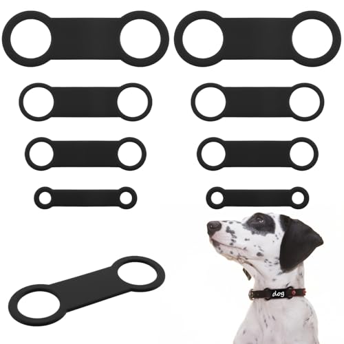 Classicseali Leise Erkennungsmarke, Gummi-Erkennungsmarke, Ersatzband, Silikon, elastische Halterung für Hundemarken, personalisierbar, Namens-ID, geräuschlos, Größe S/M/L/XL, 8 Stück von Classicseali