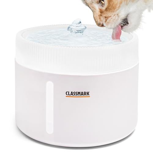 Katzenbrunnen - Trinkbrunnen für Katze - Wasserspender Katzen 2L - Wasserbrunnen für Katzen - Katzentrinkbrunnen mit Aktivkohlefilter - Trinkbrunnen für Hunde - Katzen Zubehör BPA-freier von Classmark
