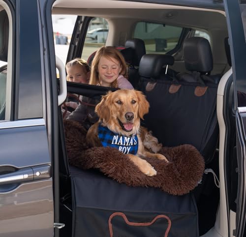 Große Hunde-Autositz-Hängematte – wasserdichter Hundesitzbezug für den Rücksitz mit bequemer Plüschmatratze – strapazierfähiges, atmungsaktives Hundebett für Auto-Rücksitz – entworfen für große Hunde von Classy Canine