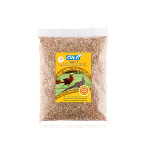 Claus Fasan I | 1 kg | Aufzuchtfutter für Ziergeflügel wie Wachteln, Fasane oder Rebhühner | Für eine gute Entwicklung bis zur 2. Lebenswoche | Hoher Eiweißanteil von Claus