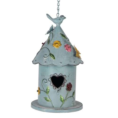 Clayre & Eef Vogelhaus 16x19x29 cm Blau Metall von Clayre & Eef